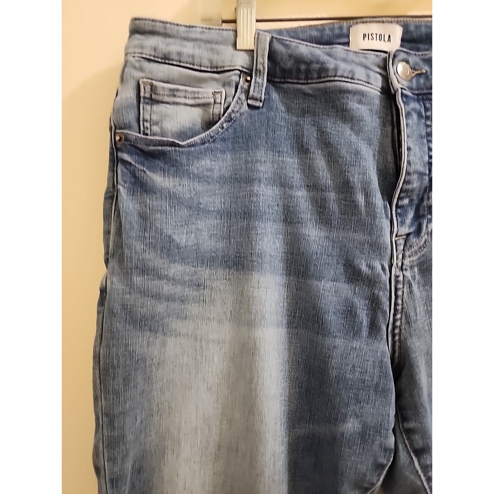 Pistola Distressed Denim Jeans Pants Skinny Stretch Frayed Hem Size 18W - Picture 7 of 16